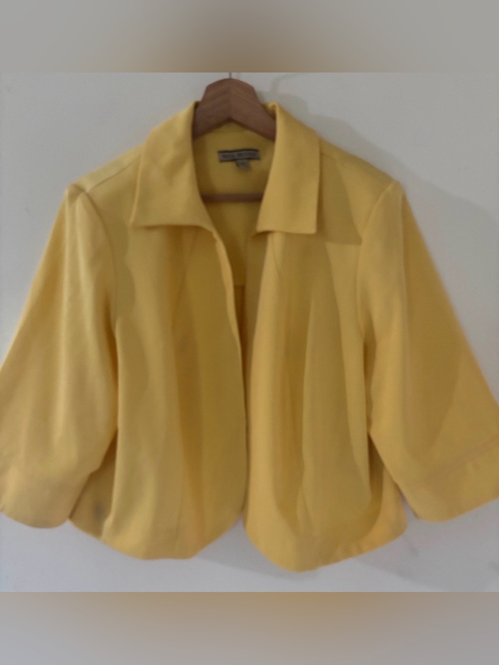 Maya Brooke Bright Yellow Cropped Open Blazer